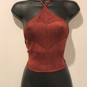 Diamond halter crop top